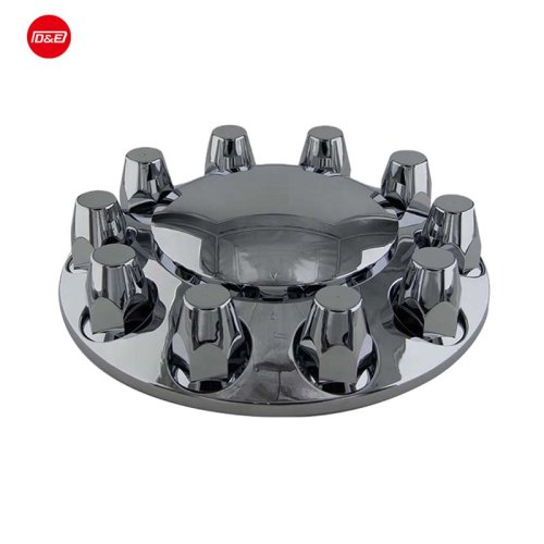 ABS Chrome Front Wheel Axle Covers With Nut Cover 10 Lug 22.5'' for American trucks Wheel hub cap