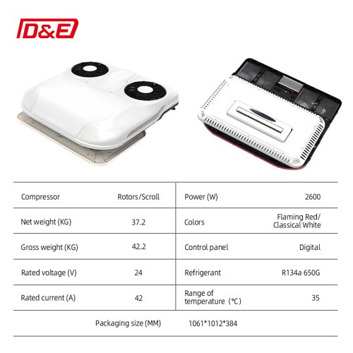 New Type Dual Fans Parking Air Conditioner 12V 24V Rooftop Air Conditioner with LED Light  Truck RV