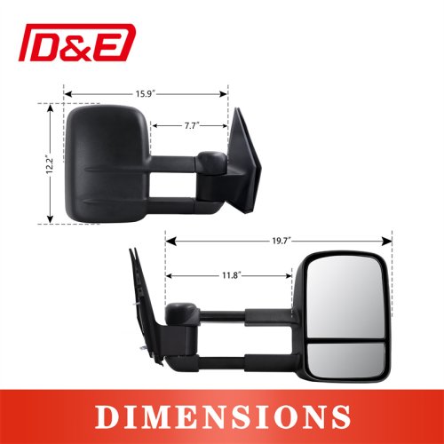 More Stable Structure Electric Black Towing Mirrors Extendable all-aluminium bracket suit for Landcriuser 