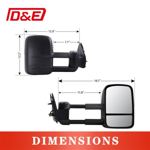  Towing Mirrors Black mirror manual car rearview mirror 