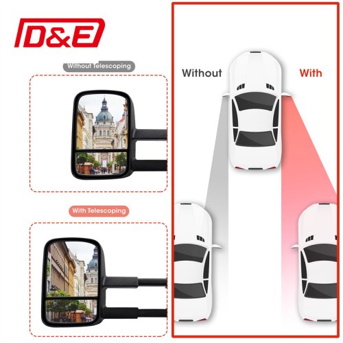 Trailer Extendable Towing Mirrors Series Black Towing Mirrors for Trucks tow trucks