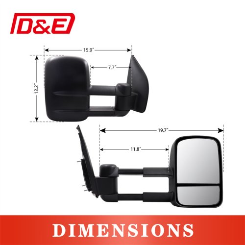 New VATM028A Black Pair Extendable Towing Mirrors for Toyota Prado 120 Series Wagon 2003 - 2009 for replace
